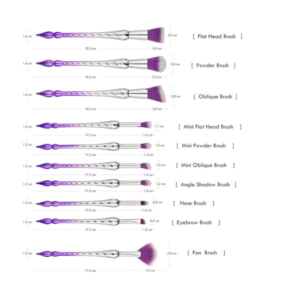 10-Piece Set: Spiral Tower Makeup Brushes - Purple - Picture 2 of 3